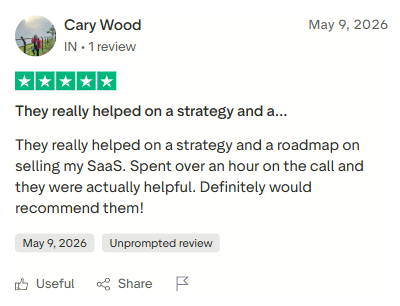 Five-star review from Cary Wood: they really helped on a strategy and a roadmap, definitely would recommend them.